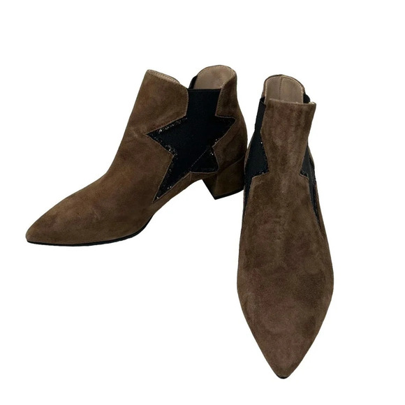 LODI Brown Suede Star Heeled Chelsea Boots Size 36 US 6-6.5‎ - Picture 5 of 10